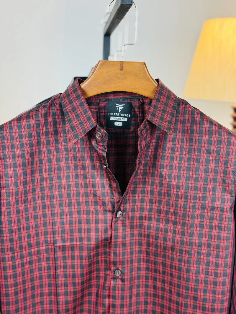 Red & Black Premium Check Casual Shirt