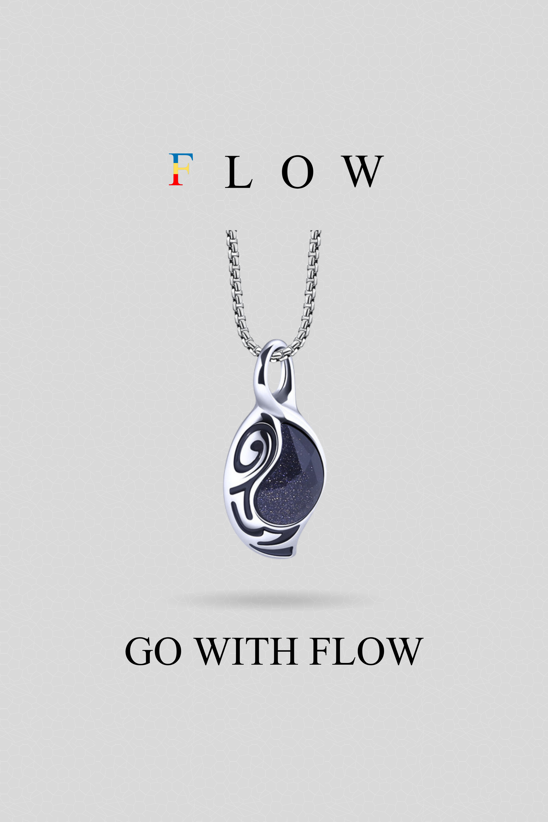 Tribal Pendant With Chain (Gallaxy Blue)