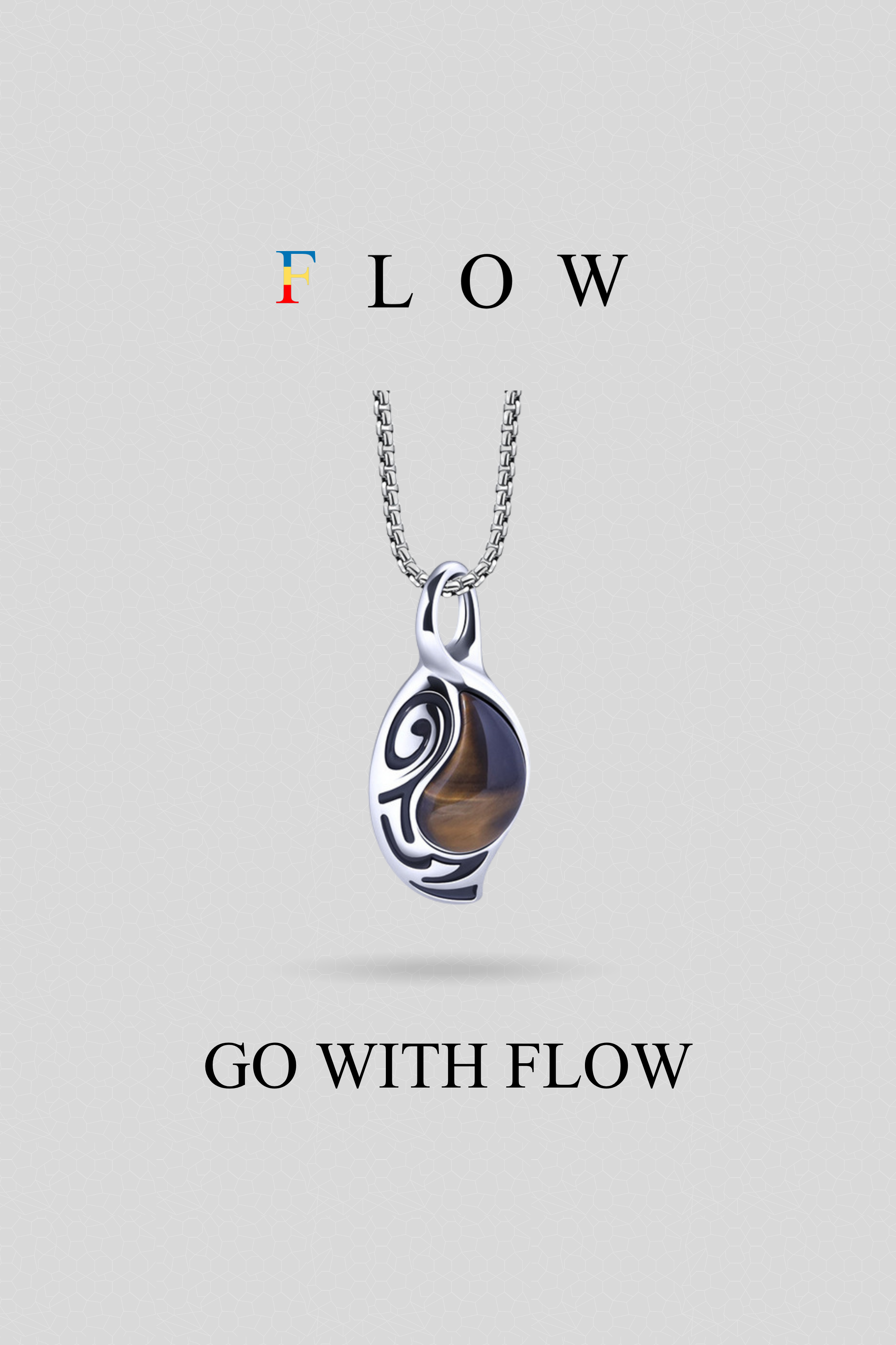 Tribal Pendent With Chain (Brown-golden)
