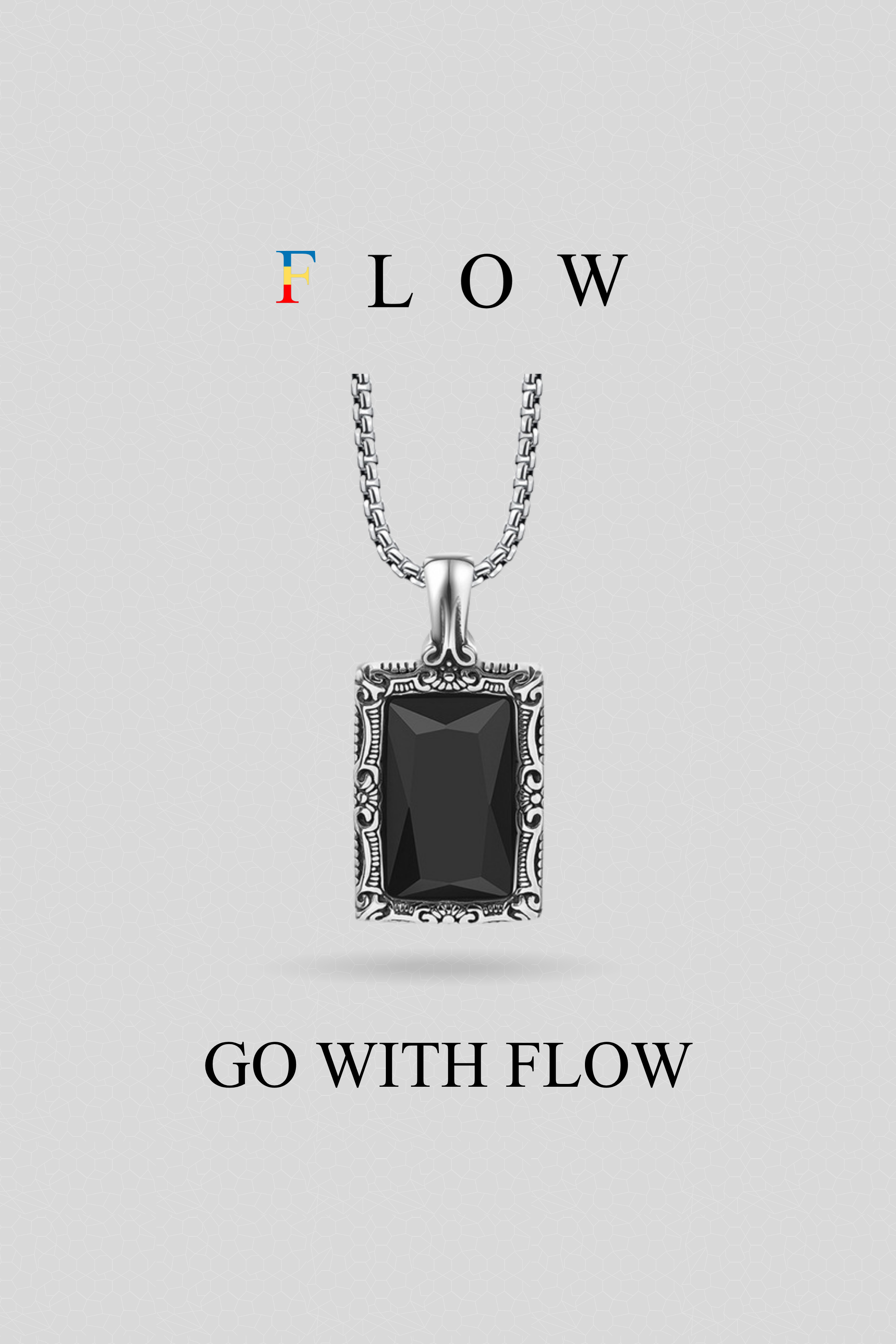 Gothic Black Onyx Pendant With Chain