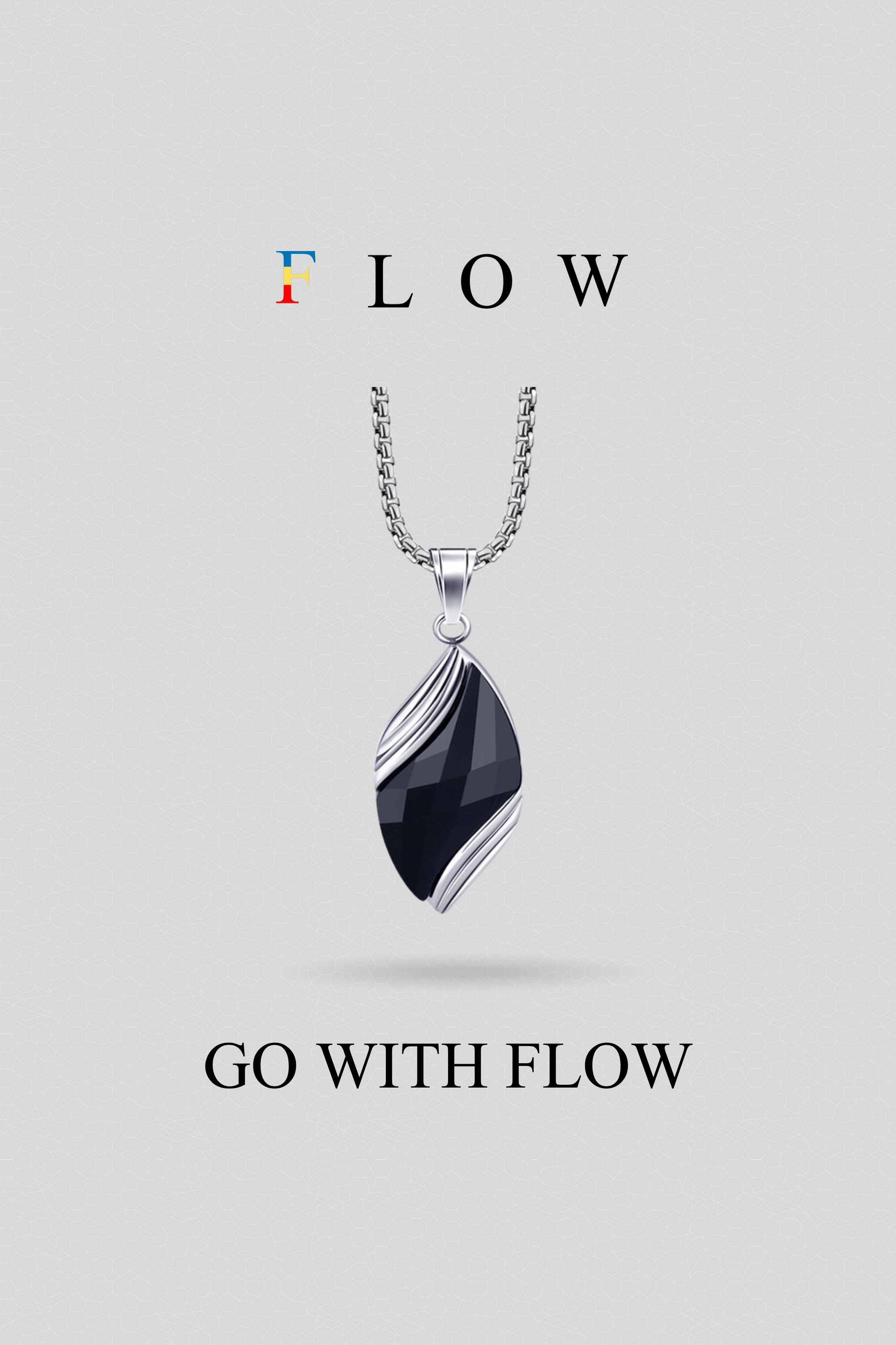 Galaxy Stone Pendant with Chain (Black)