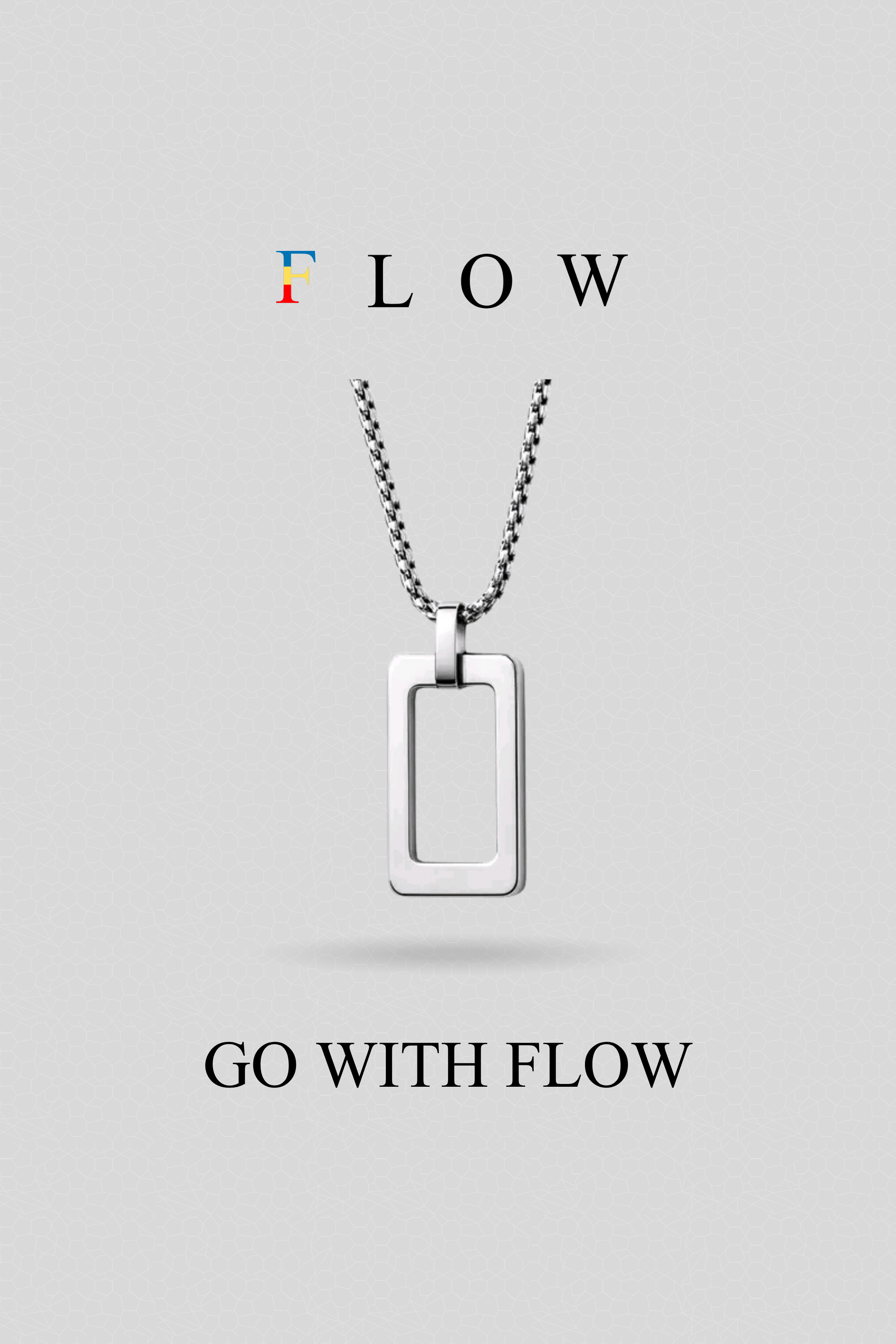 Square Pendant With Chain [Silver]