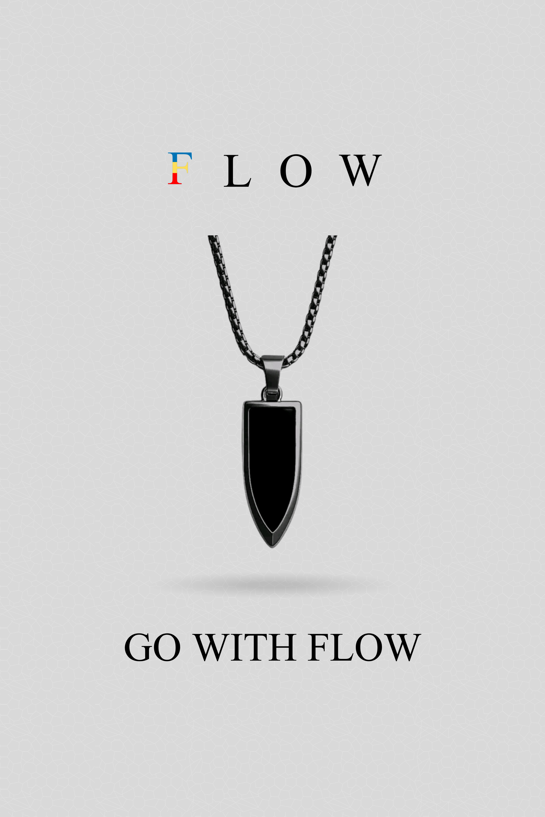 Obsidian Edge Pendant with Chain (Black)
