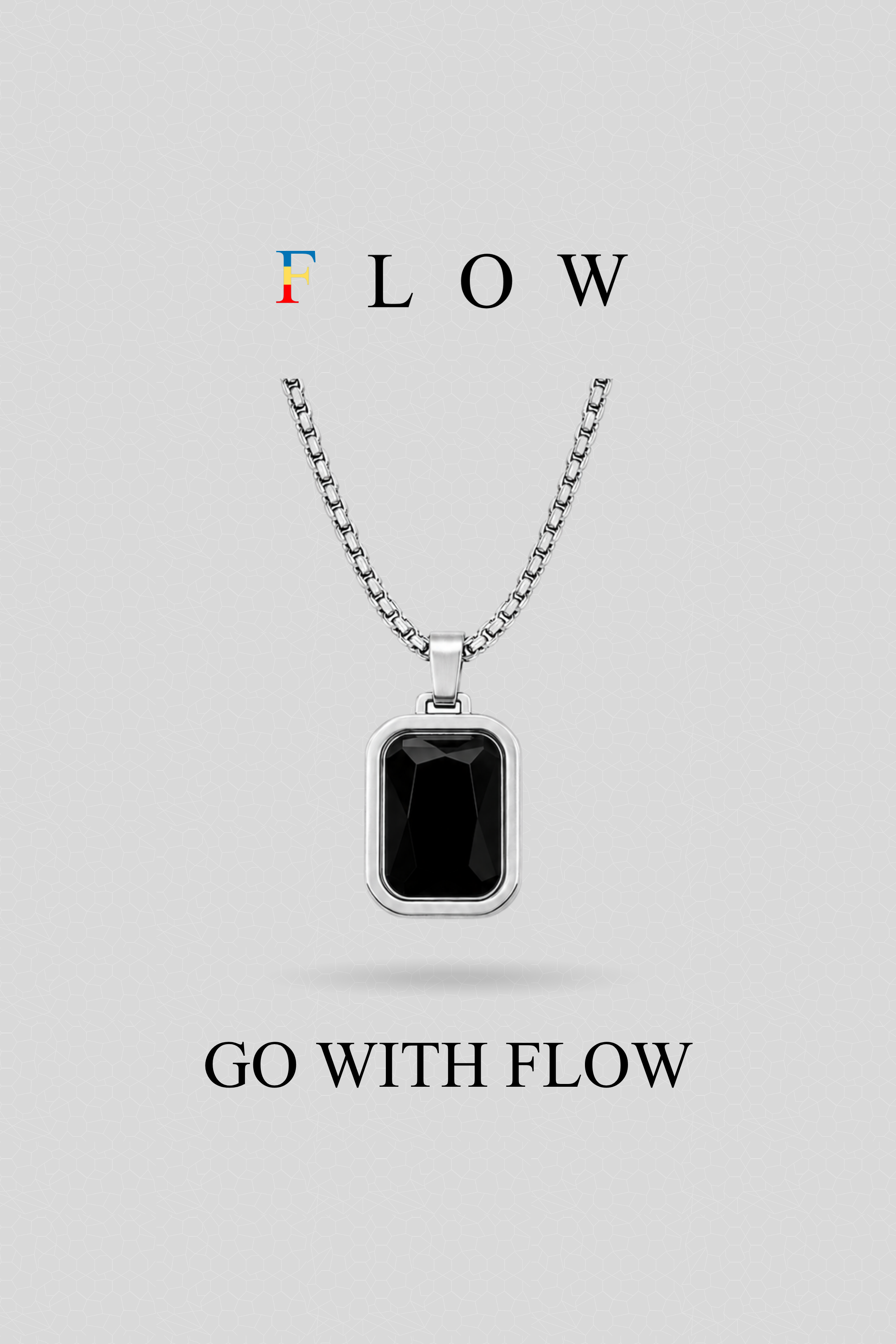Eterno Black Stone pendant with chain
