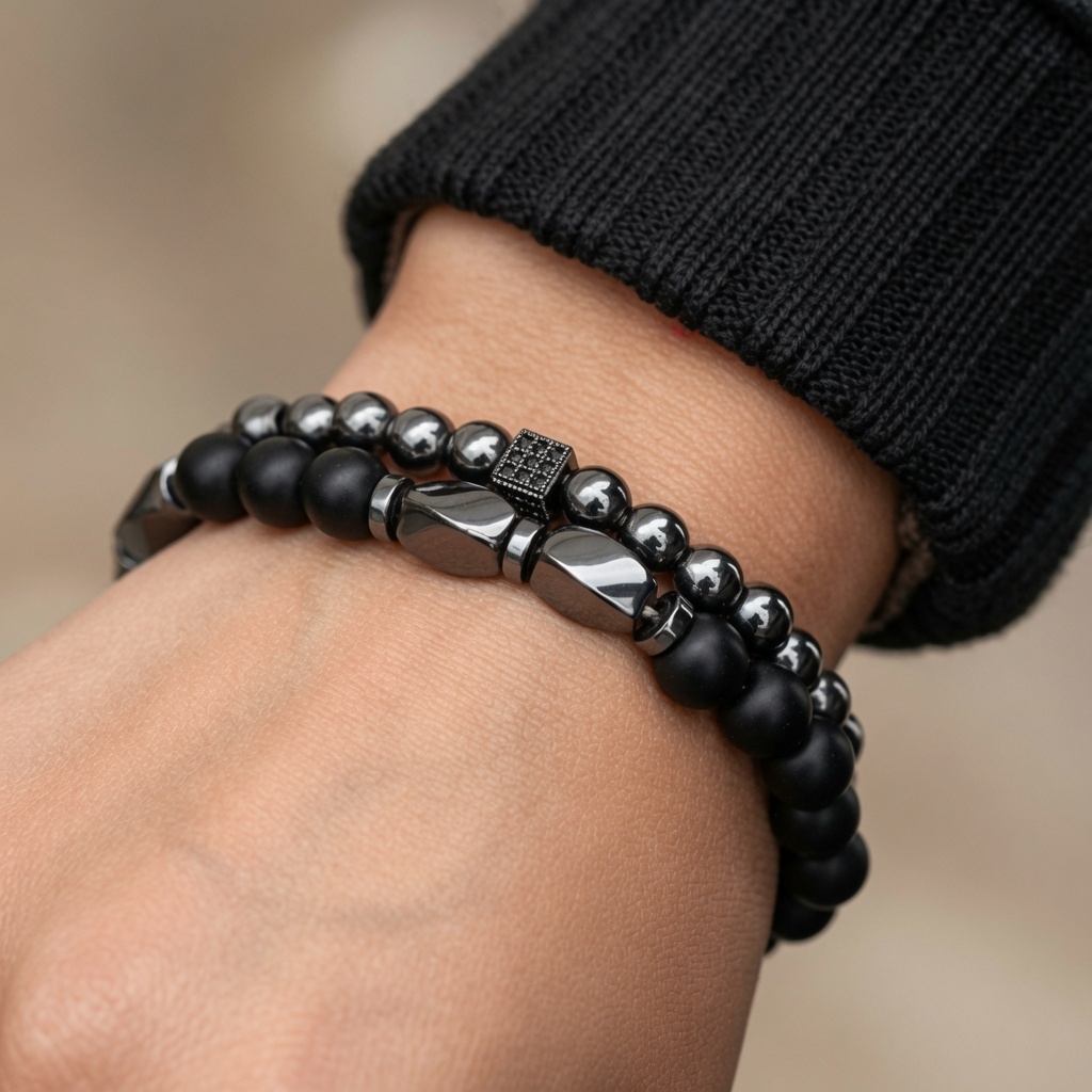 Black Pulse bead bracelet