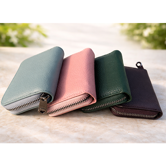 Premium RFID Genuine Leather Card Holder Wallet (Large Capacity Zipper Organizer)_img_0