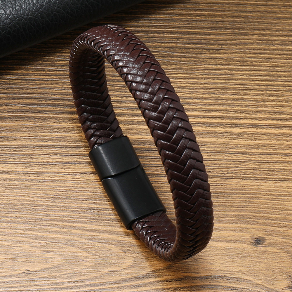Hand-Woven Men's Bracelet Leather Alloy_img_5