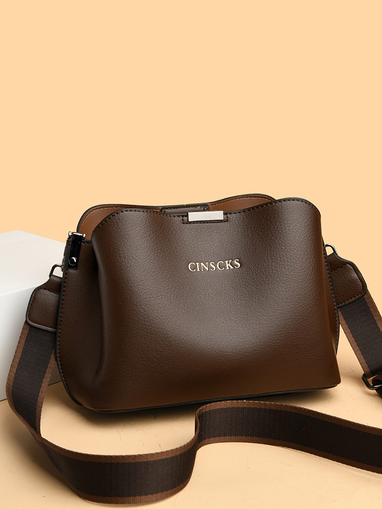 Light Luxury Crossbody Bag Women's Fashionable Big Shoulder Bag Soft Leather