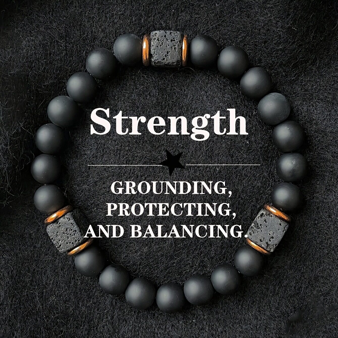 Cross-border Explosion Men's Volcanic Stone Bracelet_img_2