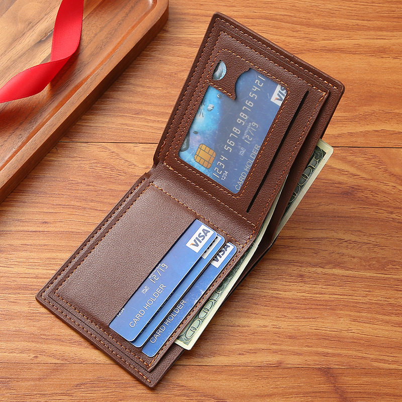 Men's wallet business casual short leather wallet_img_4