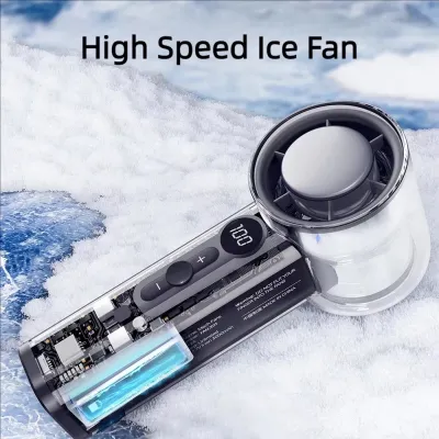 X05 Turbo Handheld Fan 100 Speed Levels - Cold Compress Ice Cooling Fan in 5 second - Digital display (AG 02)_img_3