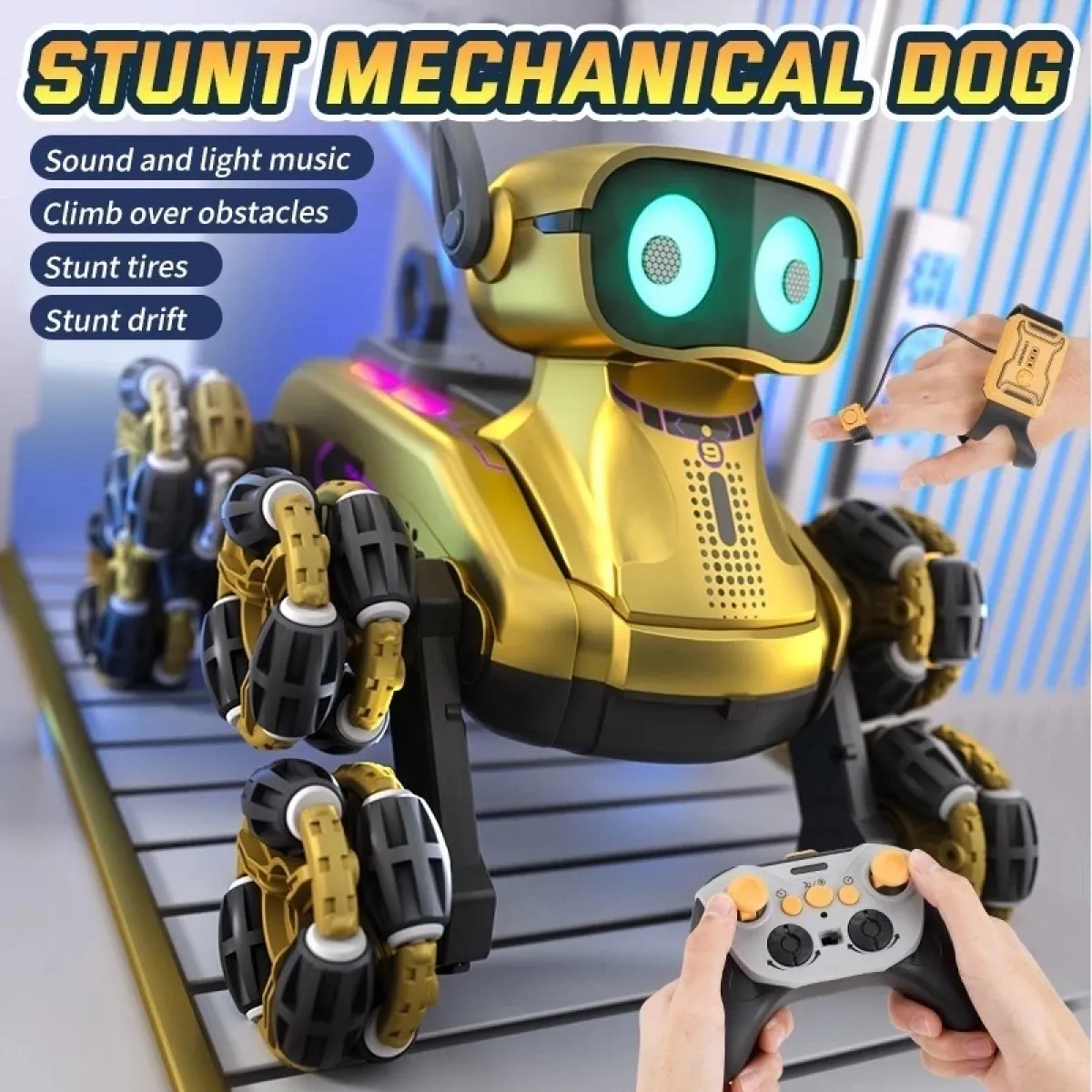 2.4G 8-Wheel Mechanical RC Robot Dog intelligent Climbing Deformation Rechargeable RC Car (AG 10)