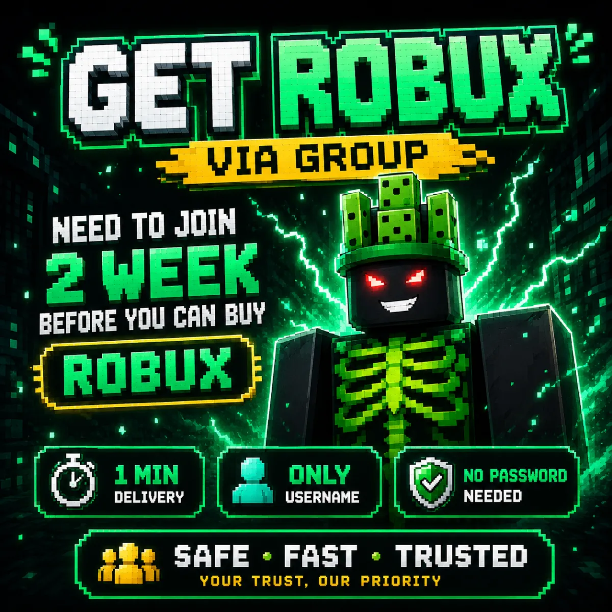Robux Group Payout - Safe & 2min Delivery