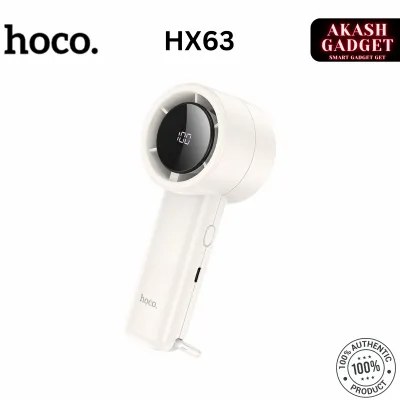 Hoco HX63 Rechargeable Portable Handheld Fan with Digital Display – 2000mAh, 5 Speeds_img_0