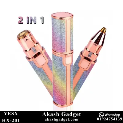 YESX HX-201 2-in-1 Battery-Operated Eyebrow Trimmer and Facial Hair Remover for Ladies_img_1