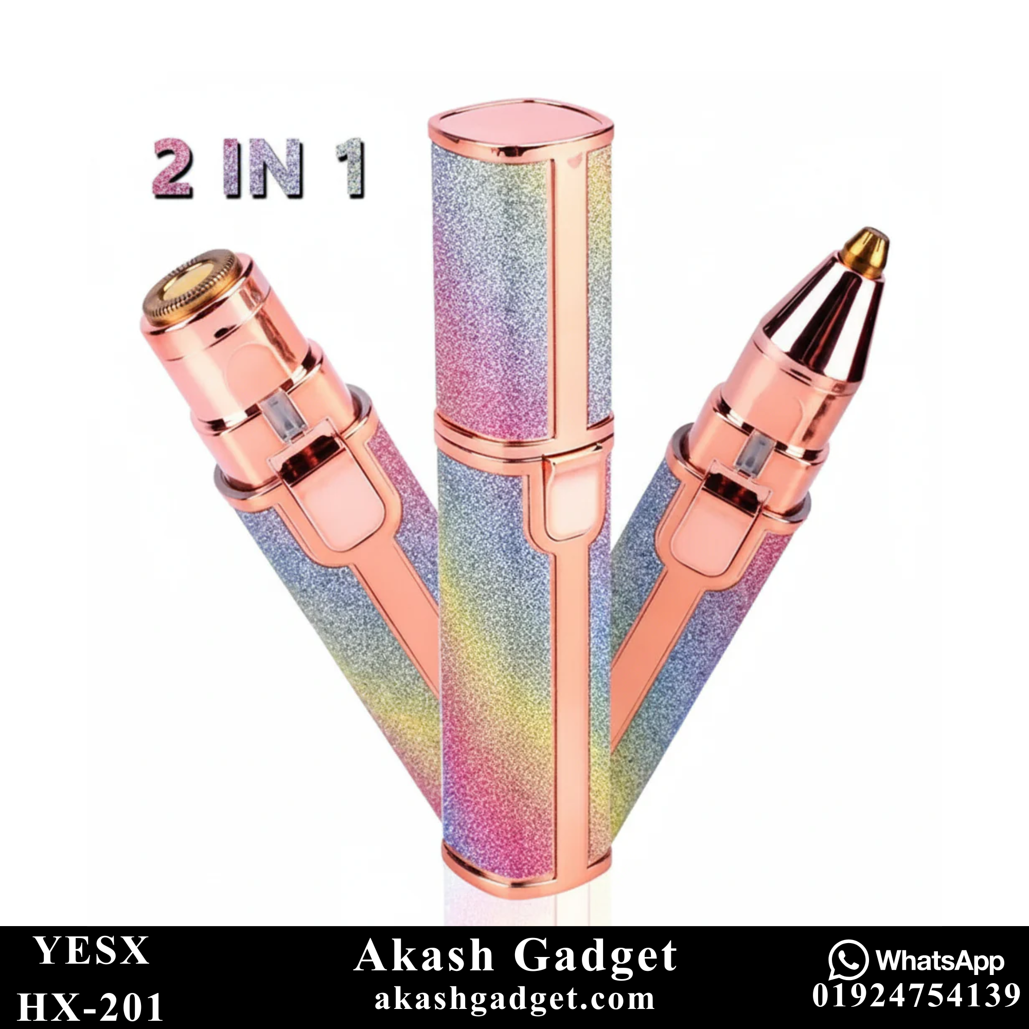 YESX HX-201 2-in-1 Battery-Operated Eyebrow Trimmer and Facial Hair Remover for Ladies_img_1