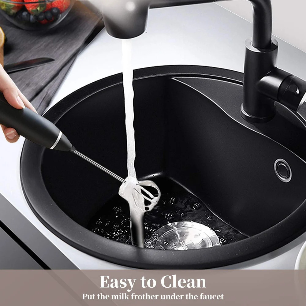 2-in-1 Rechargeable Multifunctional Handheld 3-Speed Adjustable Milk Frother For Latte Coffee Mixer_img_11