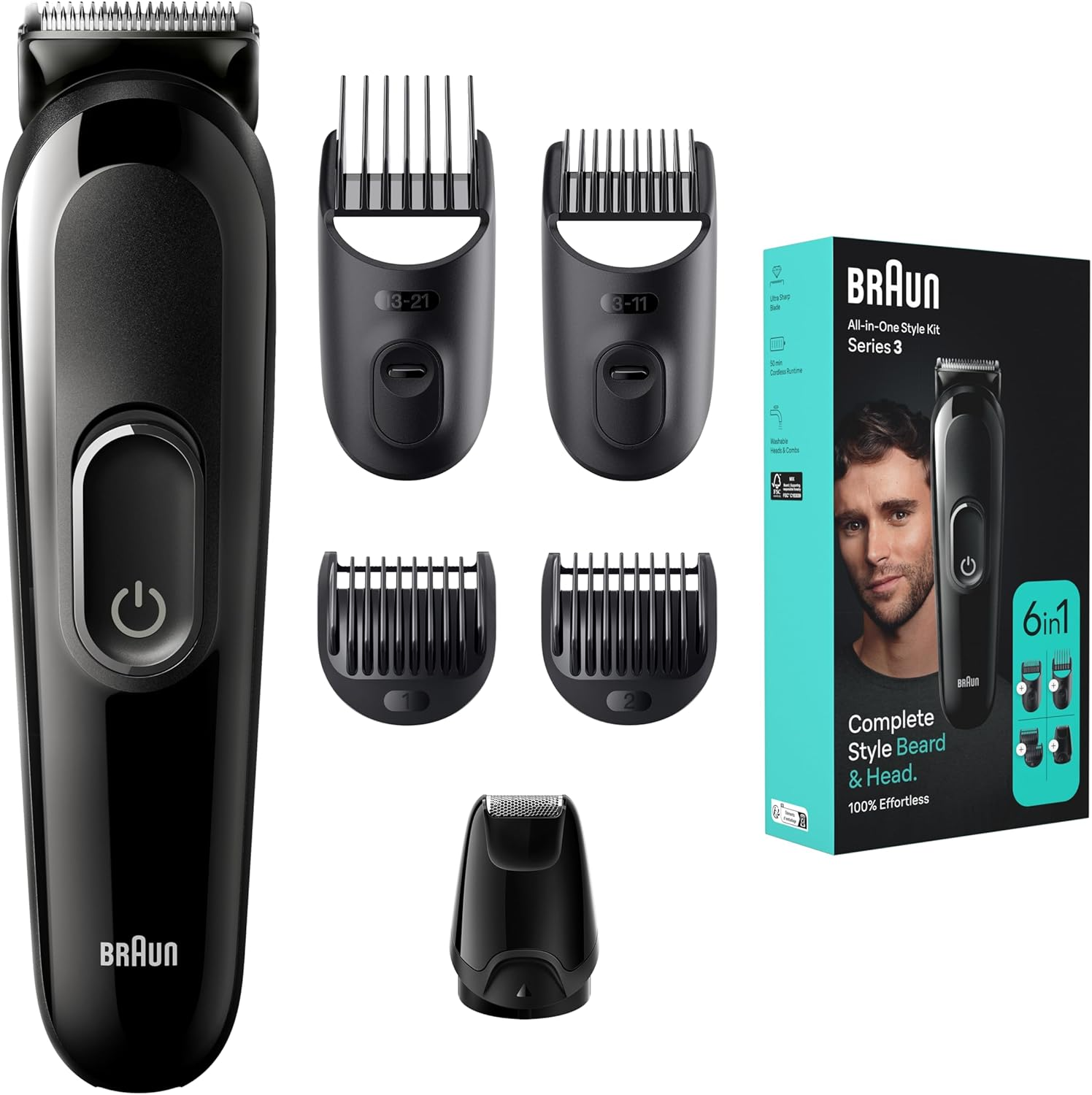 Braun MGK3410 All-in-One Style Kit – 6-in-1 Series 3 Kit for Beard, Hair Trimmer & More For Men