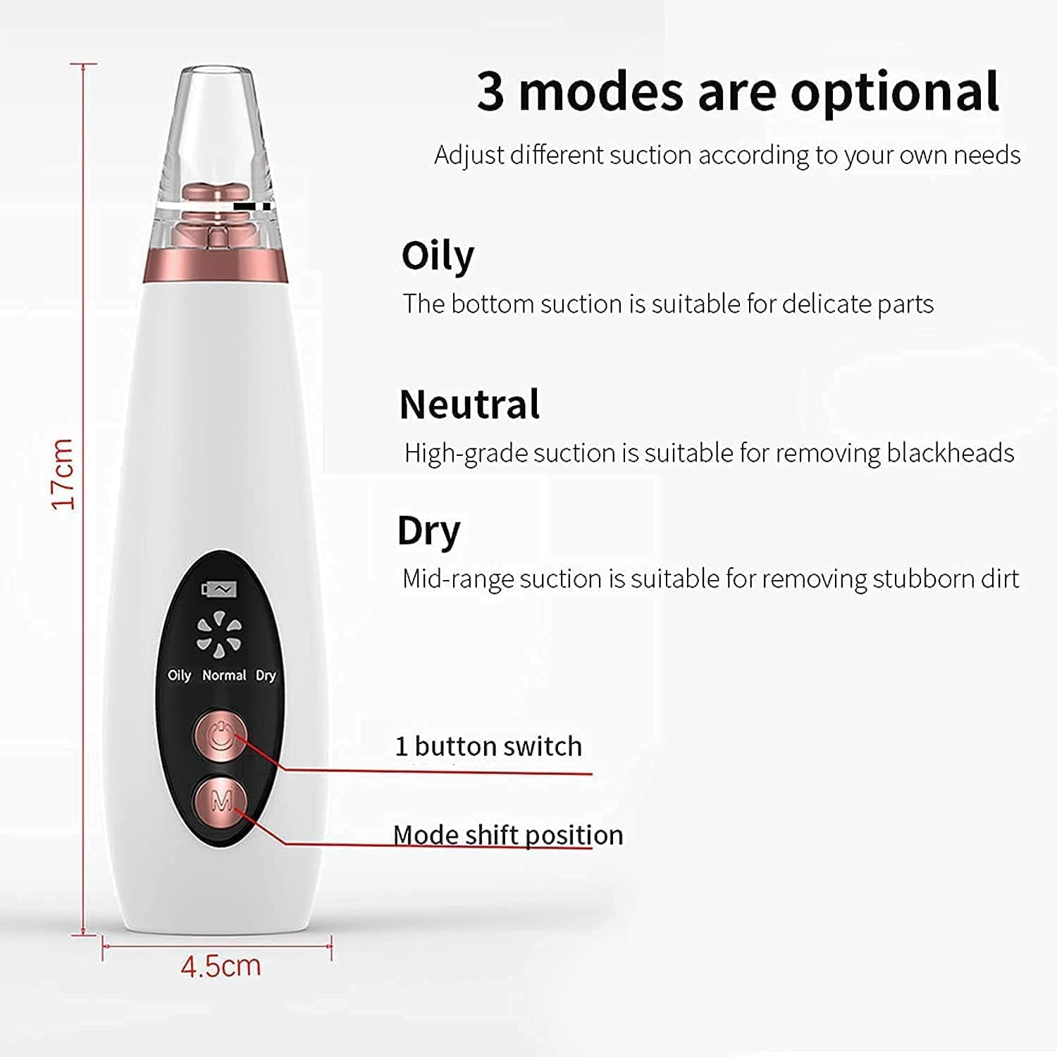 6 in 1 Multi-Function USB Rechargeable Blackhead Remover, Instrument Black Dot Remover, Acne Vacuum, Suction Face Clean, Black Head Pore Cleaning, Beauty Skin for Women_img_3