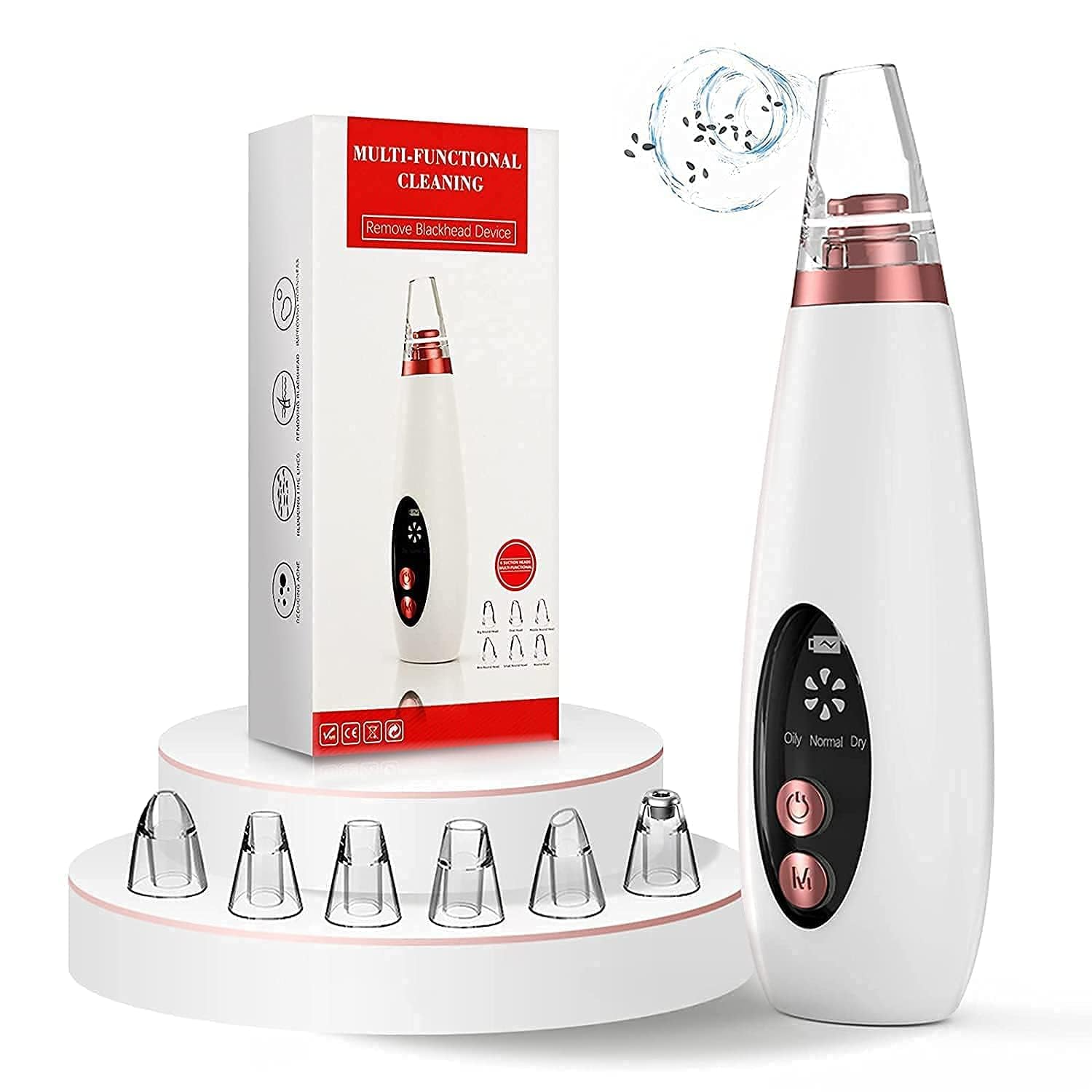 6 in 1 Multi-Function USB Rechargeable Blackhead Remover, Instrument Black Dot Remover, Acne Vacuum, Suction Face Clean, Black Head Pore Cleaning, Beauty Skin for Women_img_1