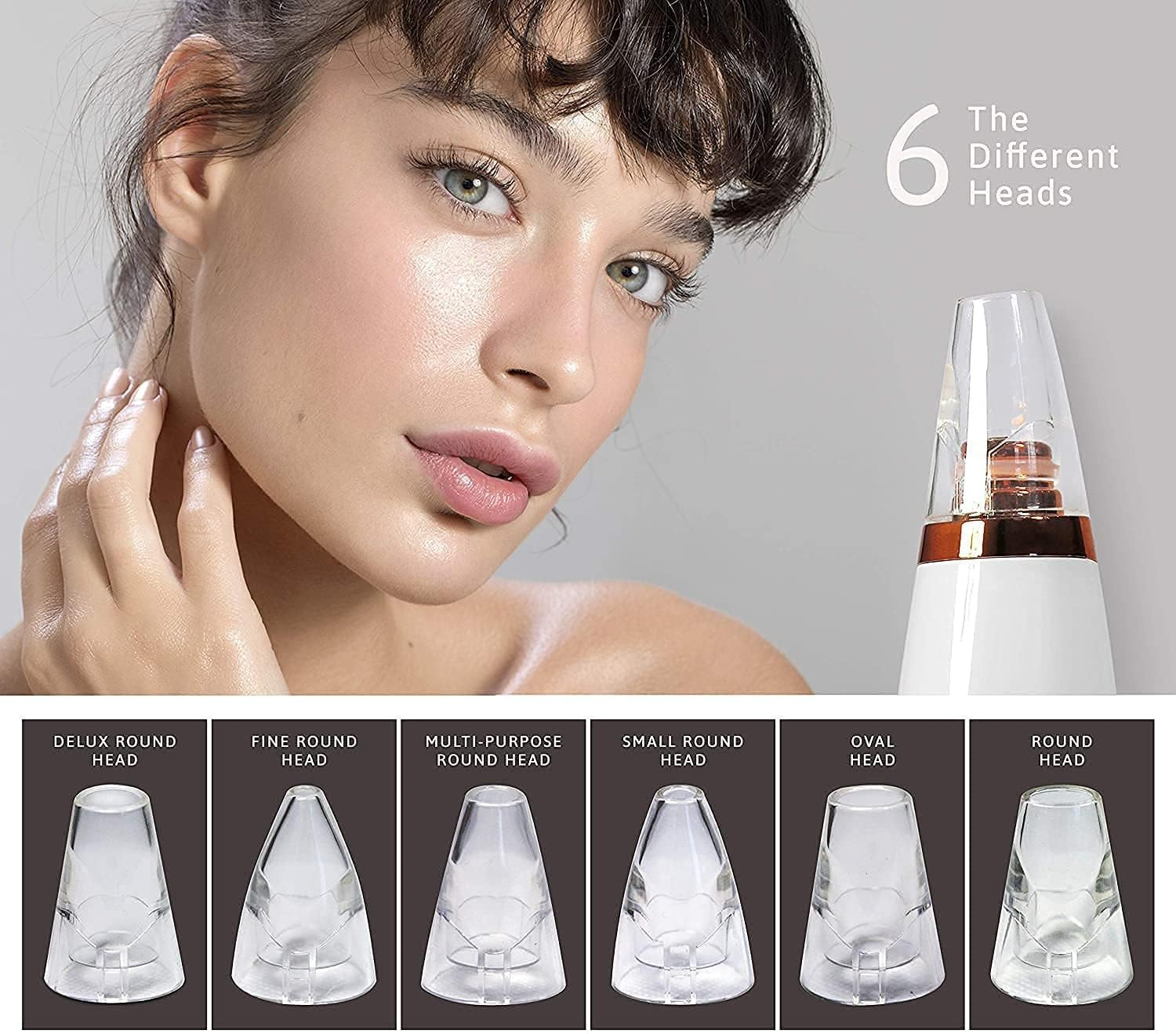 6 in 1 Multi-Function USB Rechargeable Blackhead Remover, Instrument Black Dot Remover, Acne Vacuum, Suction Face Clean, Black Head Pore Cleaning, Beauty Skin for Women_img_6