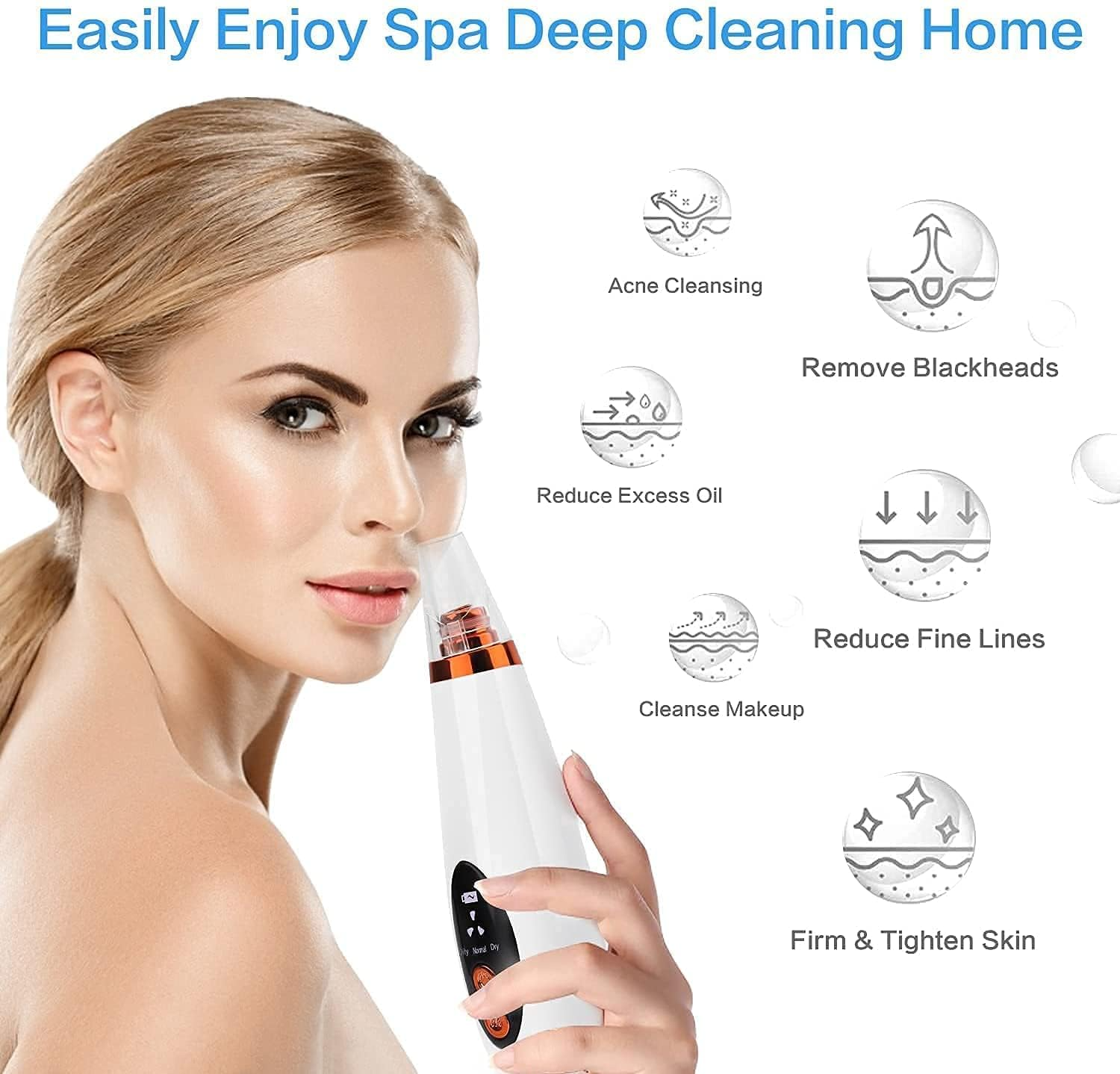 6 in 1 Multi-Function USB Rechargeable Blackhead Remover, Instrument Black Dot Remover, Acne Vacuum, Suction Face Clean, Black Head Pore Cleaning, Beauty Skin for Women_img_8