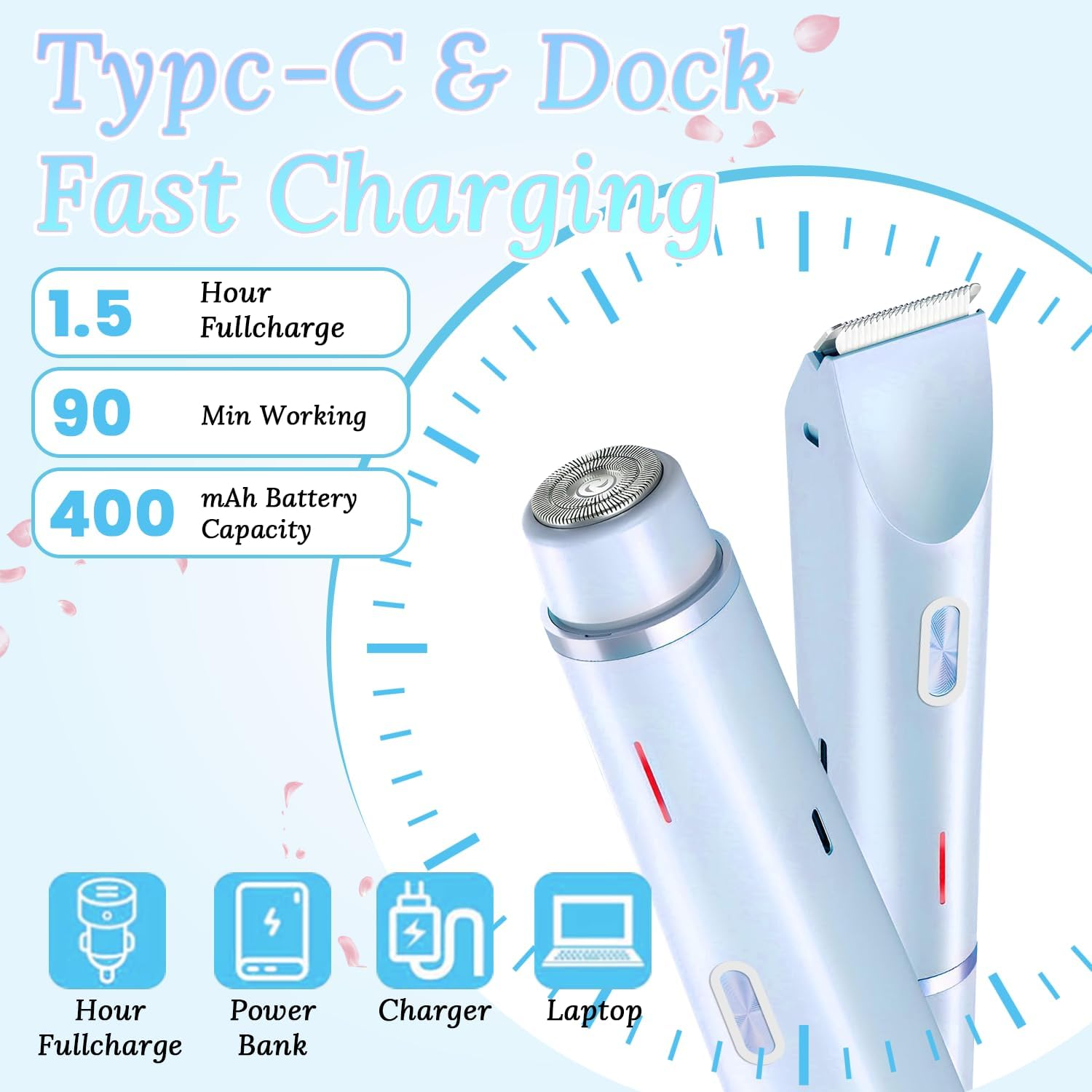 2 in 1 Dual-Head Shaver and Trimmer for Women (Waterproof IPX7)_img_16
