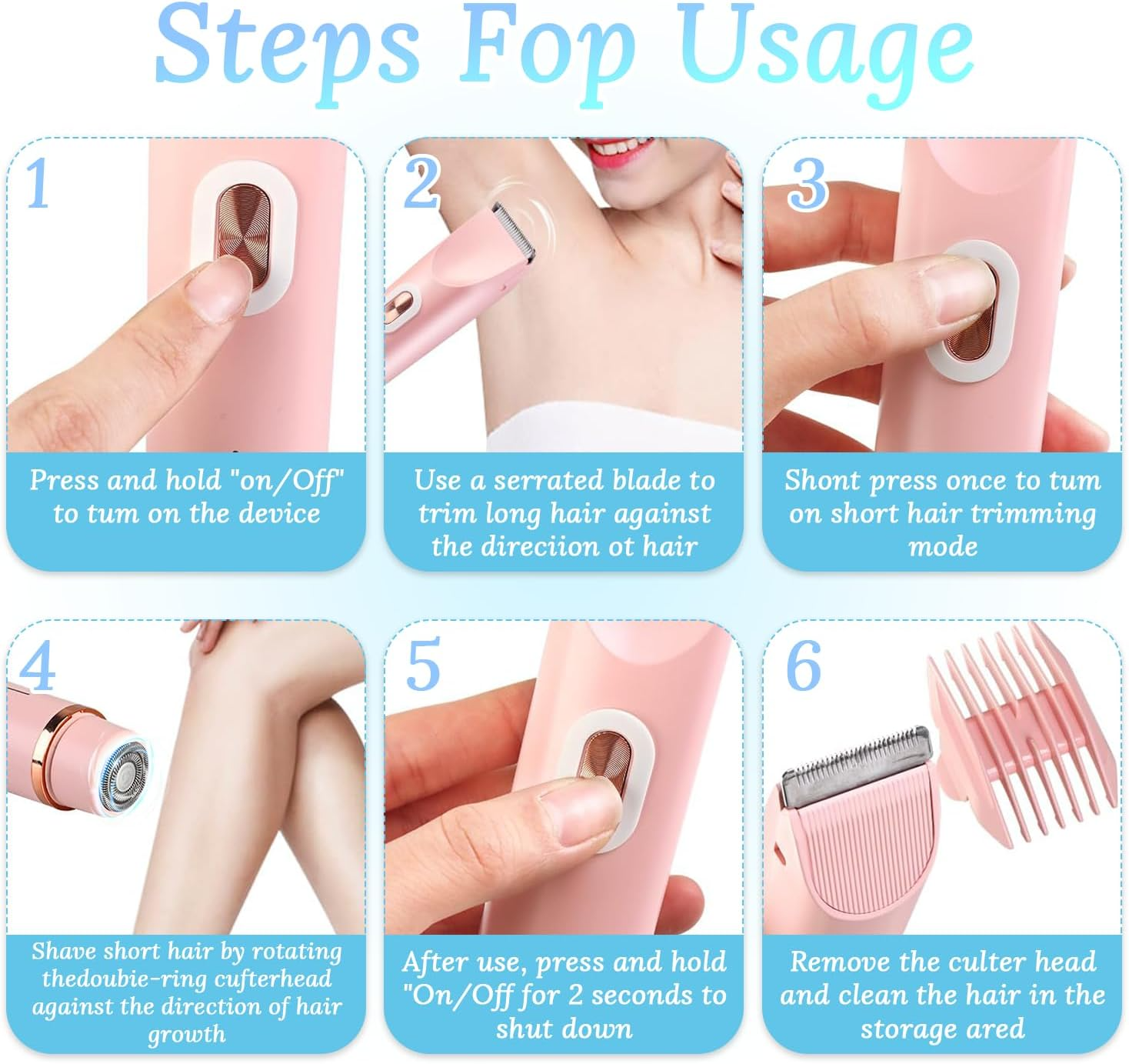 2 in 1 Dual-Head Shaver and Trimmer for Women (Waterproof IPX7)_img_14