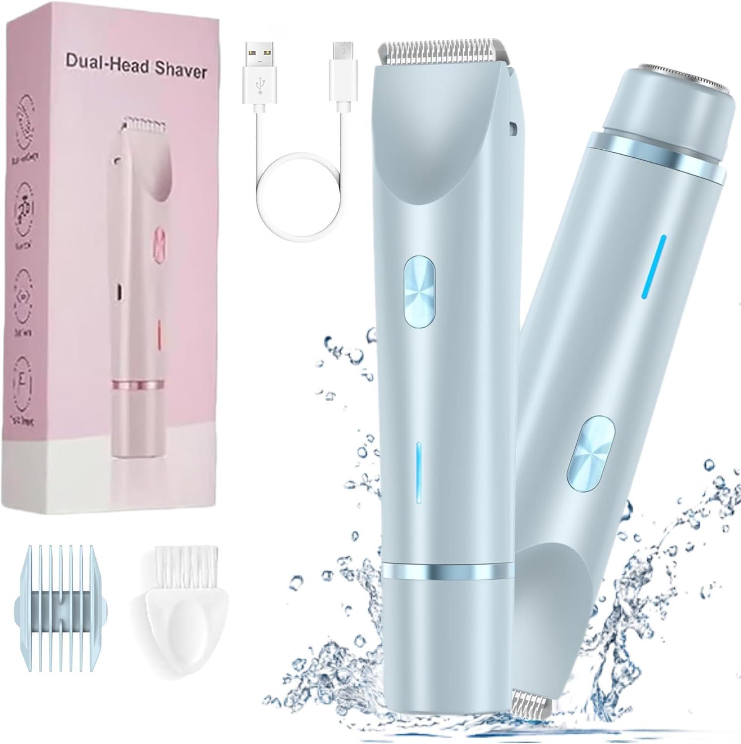 2 in 1 Dual-Head Shaver and Trimmer for Women (Waterproof IPX7)_img_0