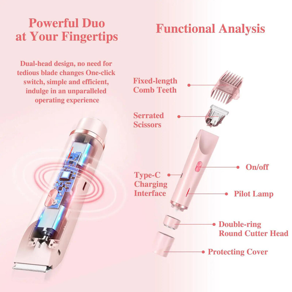 2 in 1 Dual-Head Shaver and Trimmer for Women (Waterproof IPX7)_img_12