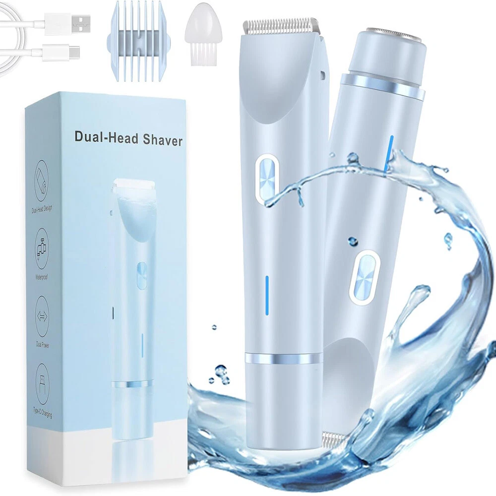 2 in 1 Dual-Head Shaver and Trimmer for Women (Waterproof IPX7)