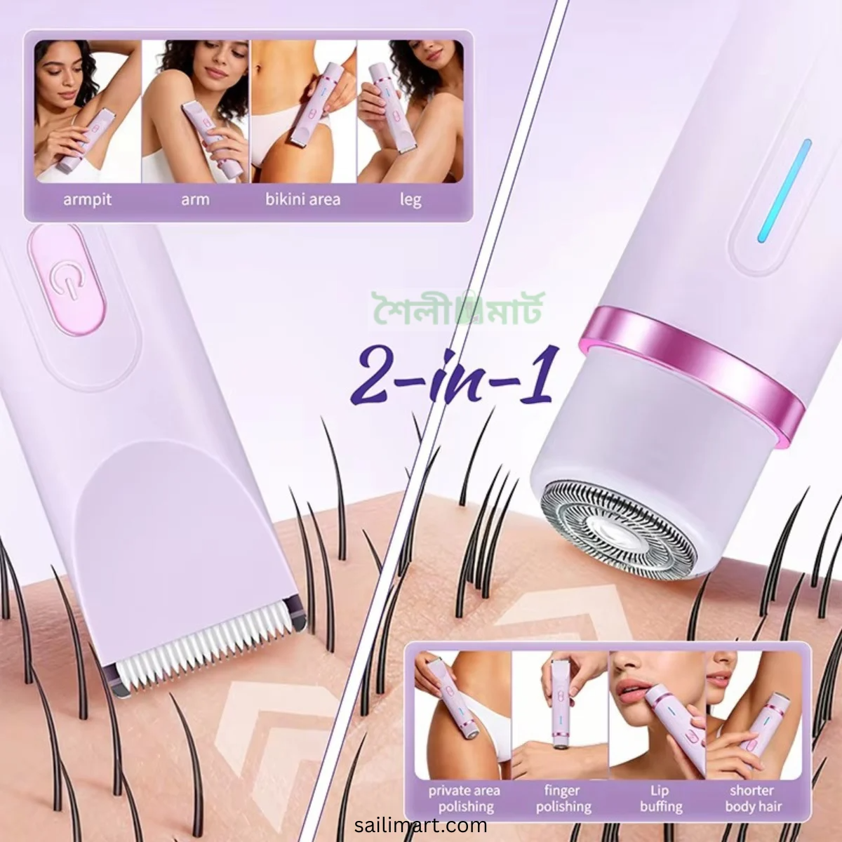 2 in 1 Dual-Head Shaver and Trimmer for Women (Waterproof IPX7)_img_17