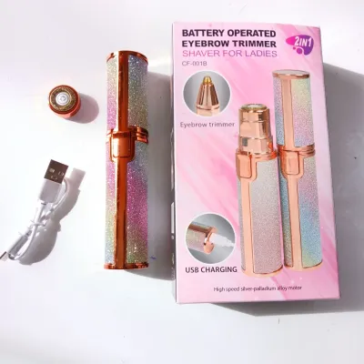 CF-001B 2-in-1 Rechargeable Eyebrow Trimmer and Facial Hair Remover for Ladies_img_0