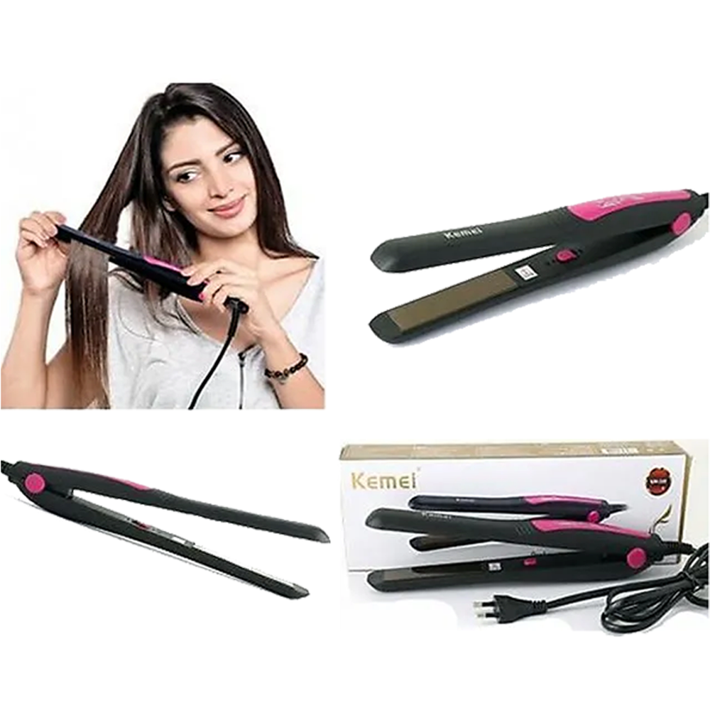 Kemei KM-328 Professional Hair Straightener - 220°C Ceramic Plates_img_4
