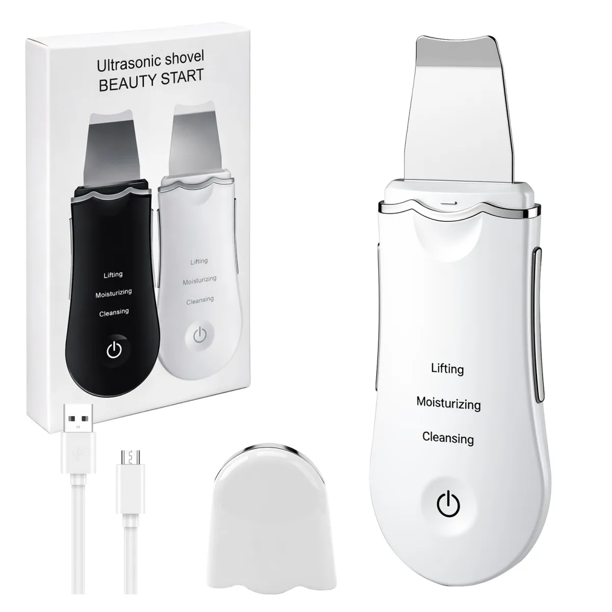 Ultrasonic Shovel BEAUTY START - Skin Scrubber, Face Spatula For Blackhead Removal And Cleansing Pores