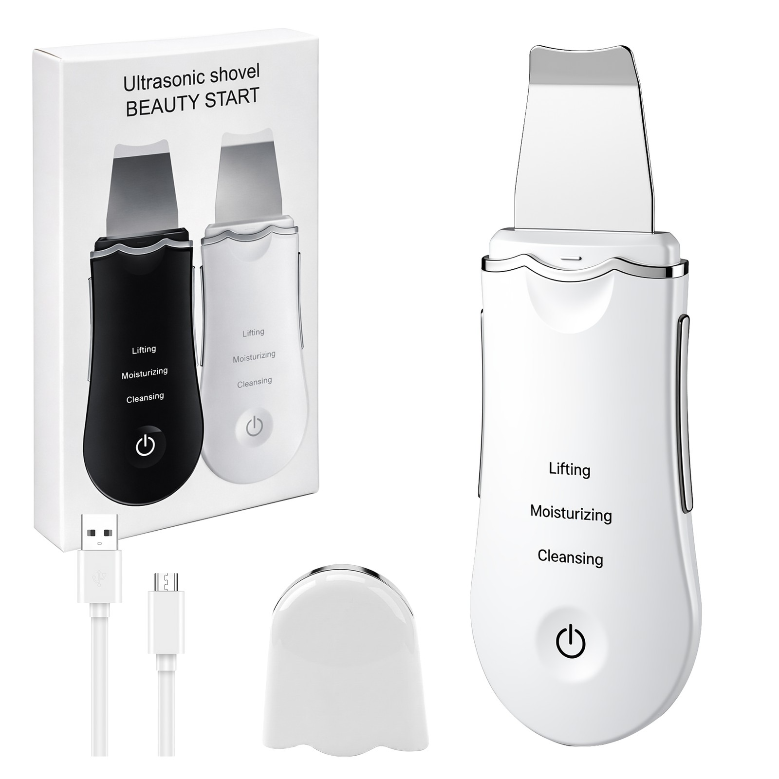 Ultrasonic Shovel BEAUTY START - Skin Scrubber, Face Spatula For Blackhead Removal And Cleansing Pores