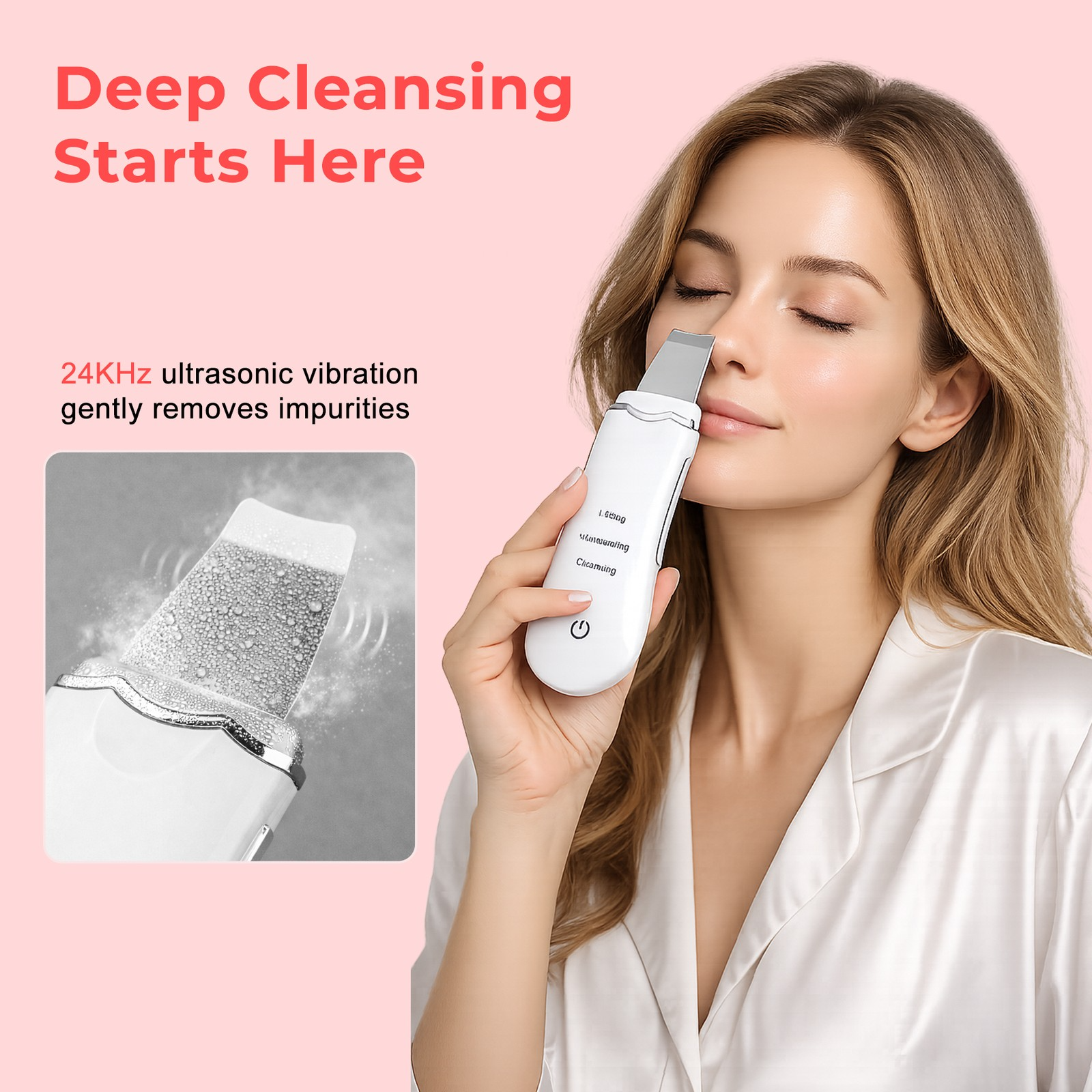 Ultrasonic Shovel BEAUTY START - Skin Scrubber, Face Spatula For Blackhead Removal And Cleansing Pores_img_11