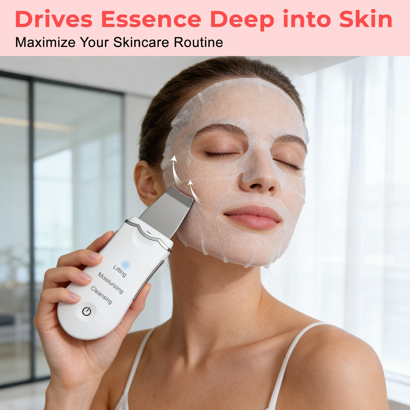 Ultrasonic Shovel BEAUTY START - Skin Scrubber, Face Spatula For Blackhead Removal And Cleansing Pores_img_12