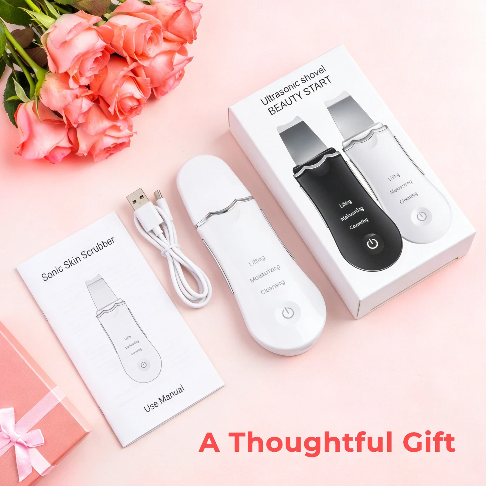 Ultrasonic Shovel BEAUTY START - Skin Scrubber, Face Spatula For Blackhead Removal And Cleansing Pores_img_16