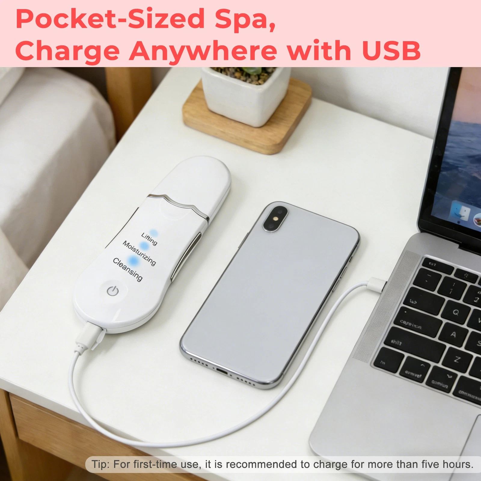 Ultrasonic Shovel BEAUTY START - Skin Scrubber, Face Spatula For Blackhead Removal And Cleansing Pores_img_17