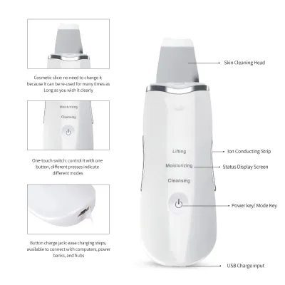 Ultrasonic Shovel BEAUTY START - Skin Scrubber, Face Spatula For Blackhead Removal And Cleansing Pores_img_5