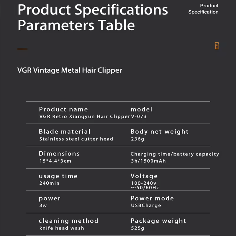 VGR V-073 Professional Hair Trimmer with LED Display_img_9