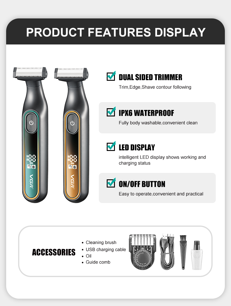 VGR V-360 Professional 2-in-1 Hybrid Trimmer and Shaver (IPX6 Waterproof)_img_9
