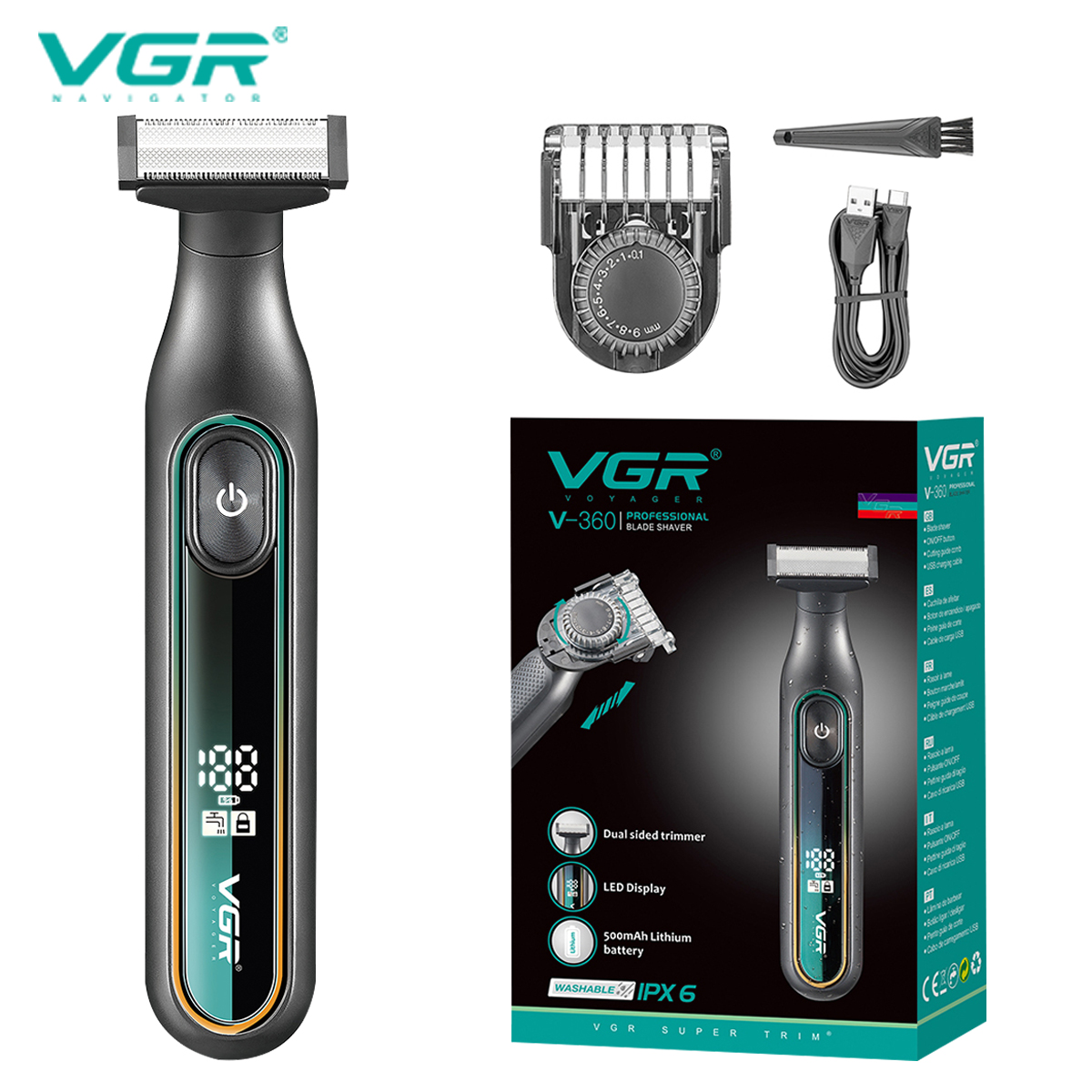 VGR V-360 Professional 2-in-1 Hybrid Trimmer and Shaver (IPX6 Waterproof)_img_2