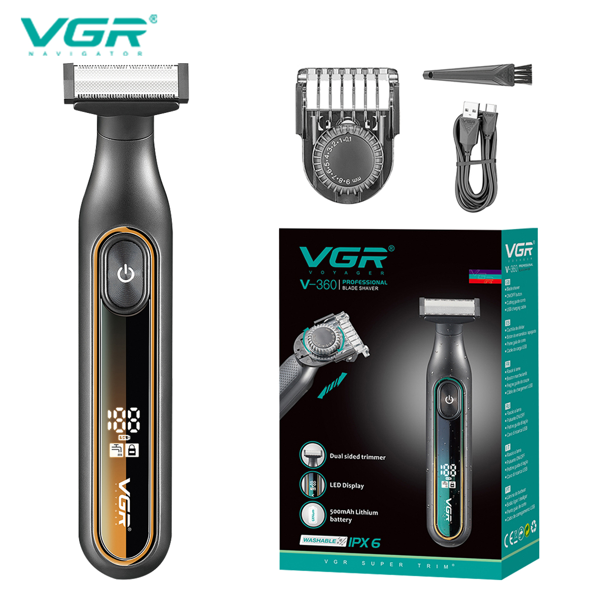 VGR V-360 Professional 2-in-1 Hybrid Trimmer and Shaver (IPX6 Waterproof)_img_3