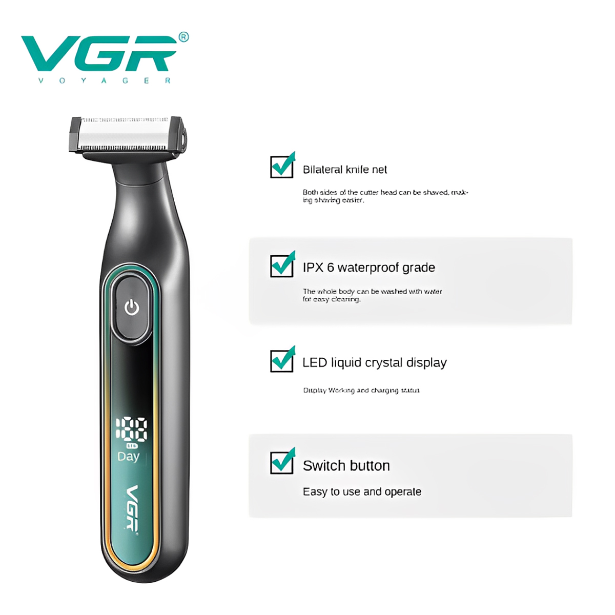 VGR V-360 Professional 2-in-1 Hybrid Trimmer and Shaver (IPX6 Waterproof)_img_6