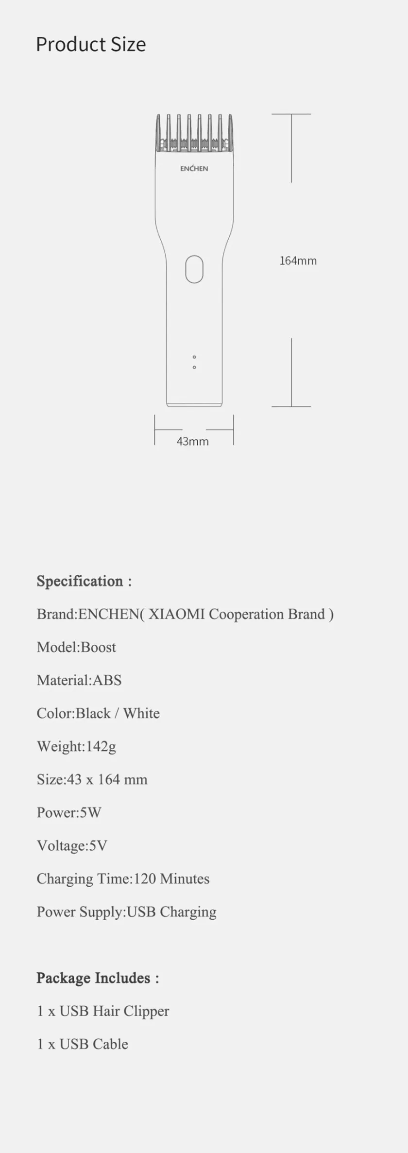 ENCHEN Boost USB Type C Electric Hair Clipper for Men_img_26