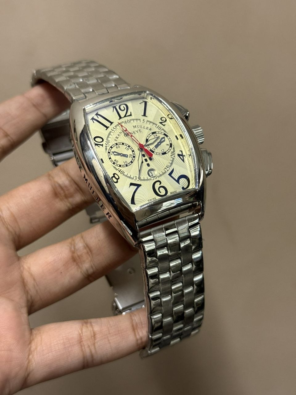 FM REGALIA CURVE CHRONO STEEL CREAM DIAL_img_0