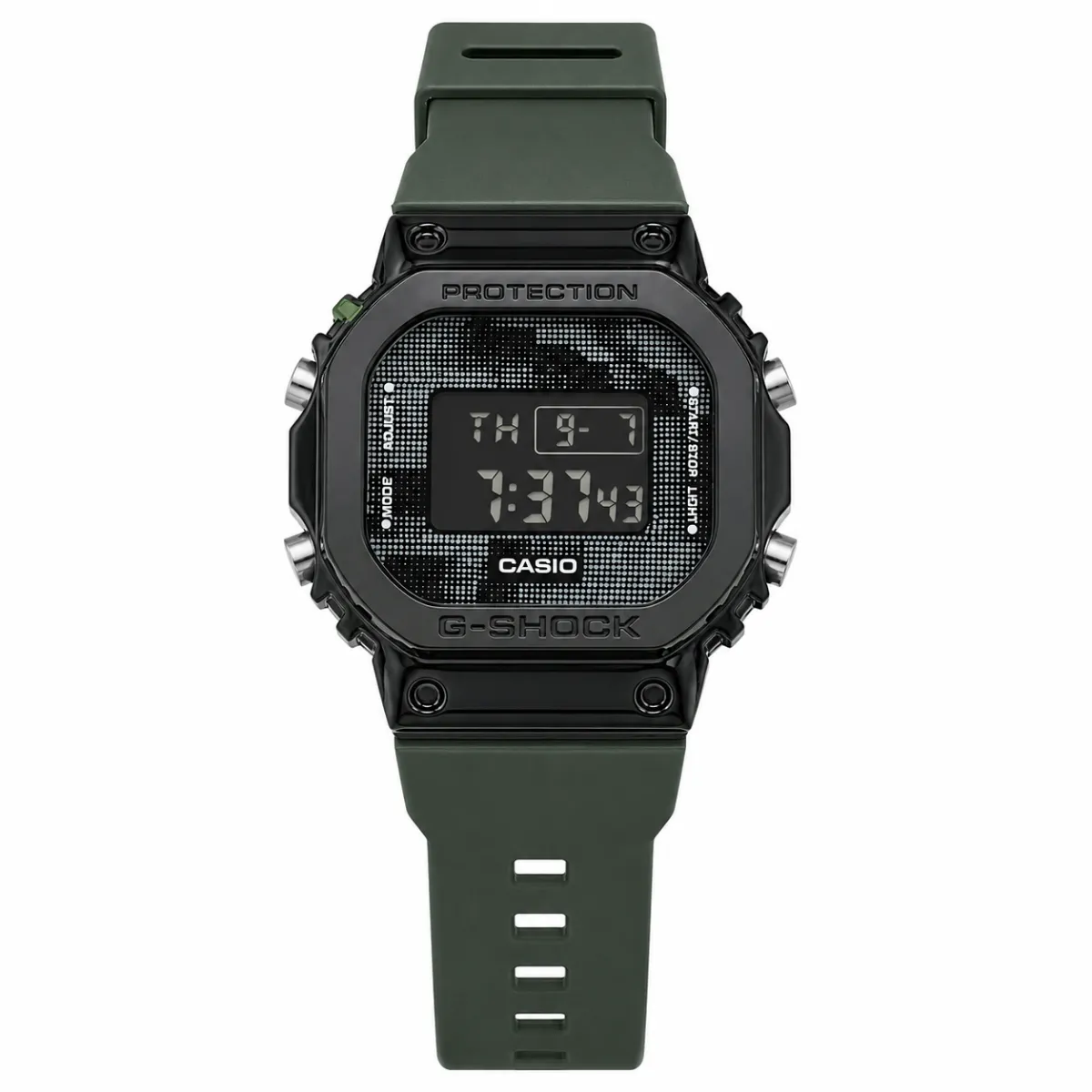 CASIO G-SHOCK GREEN SQUARE FACE METAL CASE WATCH