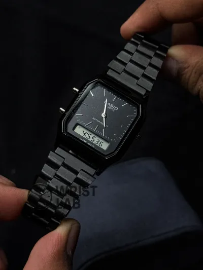 CASIO NOIR LEGACY ANALOG X DIGITAL WATCH FULL BLACK_img_3